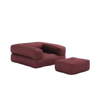 Křeslo KARUP Rozkládací křeslo CUBE 3v1 vínové 815710090190