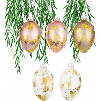 Velikonoční dekorace Skleněné kraslice závěsné ozdoby na velikonoční stromek, vajíčka