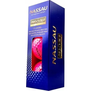 Golfový míček Golfové míčky NASSAU PRO CYBER (růžové, 3 ks)