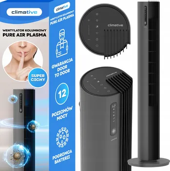 Domácí ventilátor Sloupový ventilátor Climative černý 30 W, 12 rychlostí, s dálkovým ovládáním
