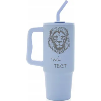 Termohrnek Termohrnek 900 ml LEV personalizace Narozeniny modrý se slámkou