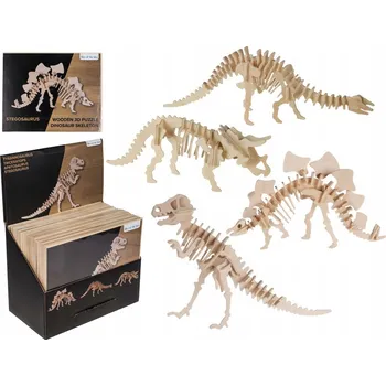 Puzzle Dřevěné 3D puzzle Dinosaurus Triceratopsem