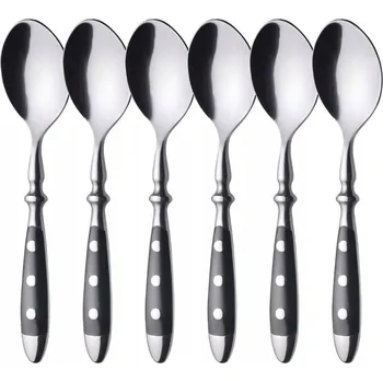 Obraz 6dílná SADA LŽIČEK COUNTRY retro nerezová ocel ČERNÁ