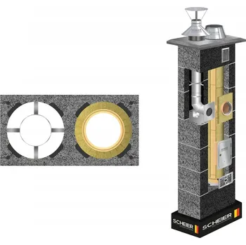 Komín Komínový systém Scheier 160+80 9m - systémový komín pro krb, plyn, kotel ÚT