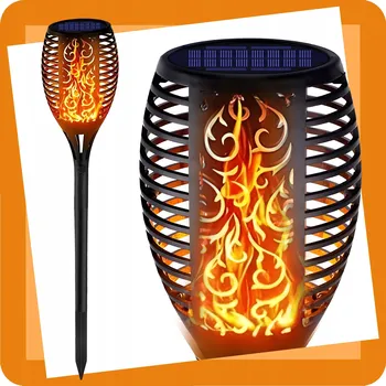 Venkovní osvětlení VELKÁ Solární Lampa Pochodeň Efekt Oheň, Plamen LED 78cm XXL