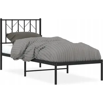 Postel Klasický rám postele z kovu, černý, 196x80x90 cm, prostor pod postelí