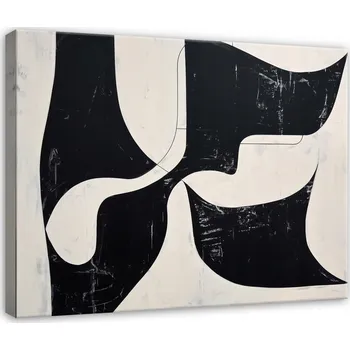 Obraz OBRAZ ABSTRAKCE ČERNÝ BÉŽOVÝ ŠEDÝ DO LOŽNICE OBÝVÁKU NA PLÁTNĚ 60x40