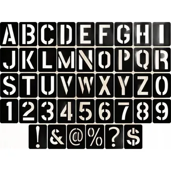 Obraz Šablona malířská 10 cm 42 ks písmena číslice znaky