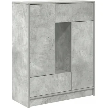 Komoda Komoda šedo-betonová 73 x 31 x 90 cm se 2 dvířky a 2 zásuvkami