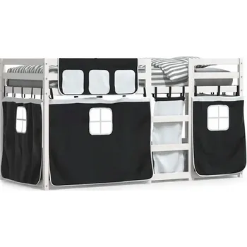 Postel Patrová postel z masivního borovicového dřeva, bílá, 205,5 x 95,5 x 112 cm