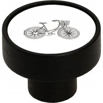 Nábytkové kování Dřevěná úchytka GD08 GAMET černá matná, design kolo V35