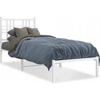 Postel Kovový rám postele bílý 196 x 80 x 90 cm s úložným prostorem
