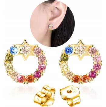 Náušnice KRÁSNÉ NÁUŠNICE Vícebarevné ZIRKON PRO ŽENY