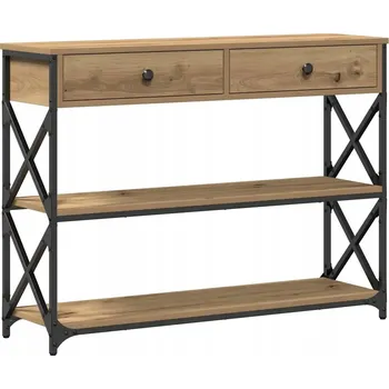 Konferenční stolek Rustikální odkládací stolek dub artisan 100 x 28 x 75 cm se zásuvkou