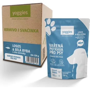 Krmivo pro psa Yoggies Balení vařené Losos a bílá ryba s chia semínky Hmotnost: 10x150g