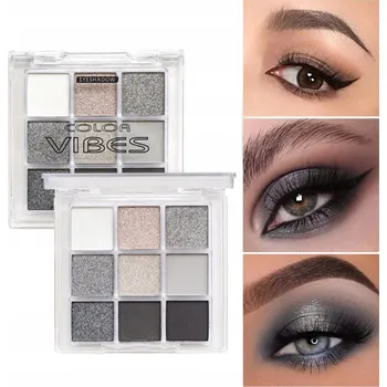 Oční stíny Paletka očních stínů pro líčení, matné a perleťové stíny, 9 ks, Grafitová C