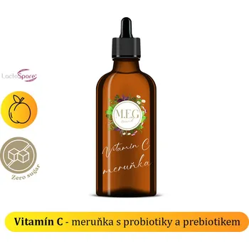 Doplněk stravy M.E.G Vitamín C - Meruňka s probiotiky a prebiotikem se sladidlem