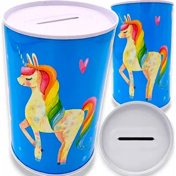 Pokladnička POKLADNIČKA PRO DÍVKU JEDNOROŽEC - KASIČKA NA PENÍZE, DUHOVÁ