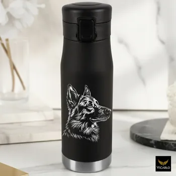 Termohrnek Termohrnek s gravírováním, Dárek k narozeninám, stříbrný, OVČÁCKÝ PES 058