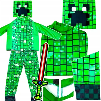 Karnevalový kostým KOSTÝM MINECRAFT PRO CHLAPCE CREEPER - MASKA A OBLEČENÍ, PŘEVLEK NA PLES