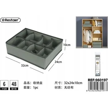 Organizér oblečení Organizér do skříně Netkaná textilie Šedý 8 přihrádek