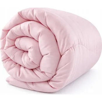 přikrývka Přikrývka 160x200cm Teplá Prošívaná Celoroční RŮŽOVO-BÍLÁ Měkká Lehká