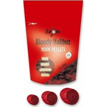 Boilies Hákové pelety Carp Zoom Bloody Halibut Jahoda 15 mm/150 g