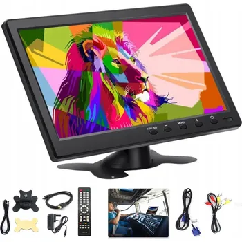 Monitor 10" LCD MONITOR Mini TV + HDMI BN AV VGA LCD DISPLEJ ČERNÝ