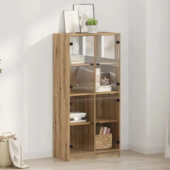 Komoda Vysoká skříň/komoda, dekor dub řemeslný, 68 x 37 x 142 cm