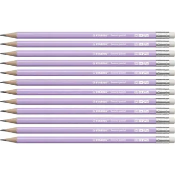 Grafitová tužka TUŽKA NA UČENÍ PSANÍ SWANO PASTEL HB S GUMOU LILIE VYSOKÁ