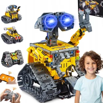 ostatní stavebnice Robot ke složení žlutý plastový dálkově ovládaný 672 dílků