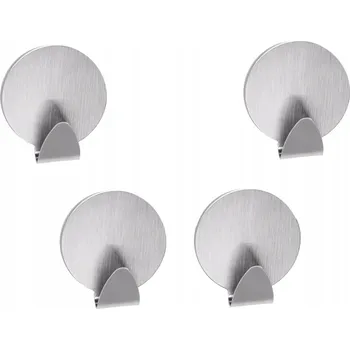 Věšák Samolepicí kovové háčky na zeď, bez vrtání, 4 ks