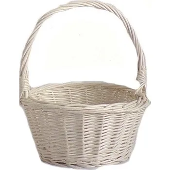 Proutěný košík velikonoční bílý