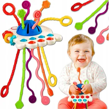 Hračka pro nejmenší VZDĚLÁVACÍ HRAČKA SENZORICKÁ MONTESSORI ANTISTRESOVÁ PROŘEZÁVÁNÍ ZOUBENÍ PRO MIMINKA