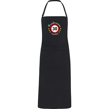 Kuchyňská zástěra Kuchyňská zástěra s výšivkou jako dárek k 30. narozeninám – Výšivka 30