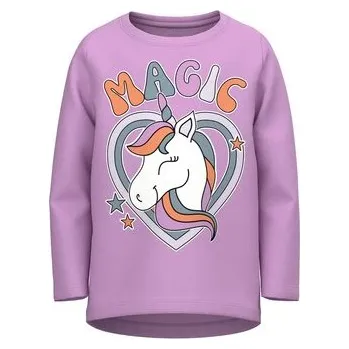 Name it dětské tričko s dlouhým rukávem bavlna fialové velikost 80