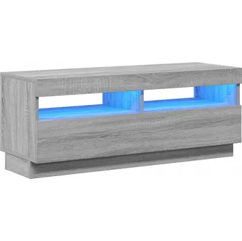 Televizní stolek TV stolek s LED osvětlením 100x35x40 cm šedý dub