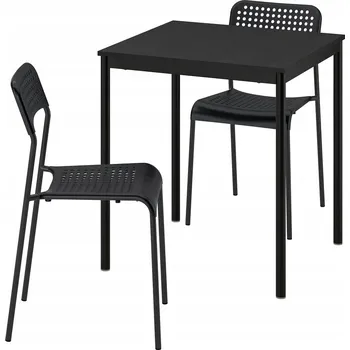 Jídelní set SANDSBERG Stůl a 2 židle - černá/černá 67x67 cm