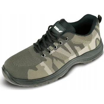 Pracovní obuv Pracovní polobotky DEDRA bezpečnostní obuv BOZP S1 SRC maskáčový ocelová špička vel. 41