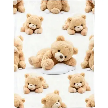 Dětská deka DĚTSKÁ DEKA PRO MIMINKA S MEDVÍDKEM, MĚKKÁ A PŘÍJEMNÁ, 105X75 CM