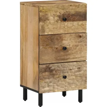 Komoda Boční skříňka z masivního mangového dřeva a železnými nohami, 40x33x75 cm