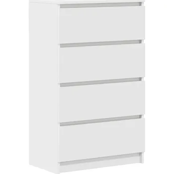 Komoda Bílá minimalistická komoda se 4 zásuvkami 60 x 35 x 98,5 cm