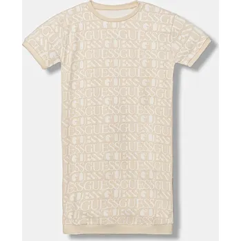 Dámské šaty Dětské bavlněné šaty Guess J5YK07.KAD74.9BYA béžová 12X, vel. 125-135