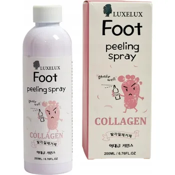 Kosmetika na nohy LUXELUX Peeling ve spreji na nohy – Exfoliační sprej s kolagenem / 200 ml