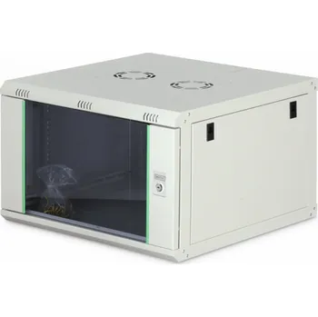 Stavebniny Digitus Dynamická 19" 7U nástěnná síťová rozvaděčová skříň 385x600x600mm, skleněné dveře, šedá, nesestavená, 60kg