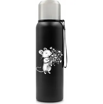 Termoska HRNEK S KVĚTINAMI Termoska Personalizace k narozeninám, ke jmeninám, Den dětí