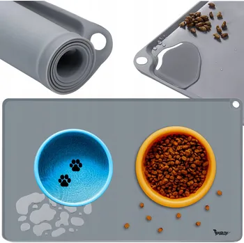 Miska pro psa Silikonová podložka pod misku Purlov šedá 0 l