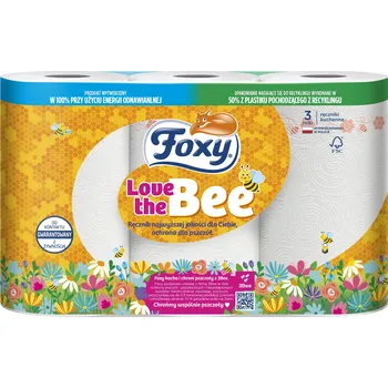 Utěrka Papírové utěrky celulóza Foxy, balení 3 ks, bílé