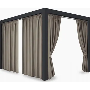 Pergola Venkovní zahradní závěs s tunýlkem BOGOTA tmavě béžová 155 cm x různé výšky (cena za 1 kus) + dárek úvaz MyBestHome Rozměr: 155x200 cm