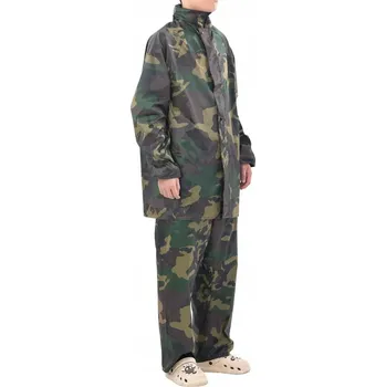 Pláštěnka Pánský 2 dílný oblek do deště s kapucí - velikost XXL - maskáčový